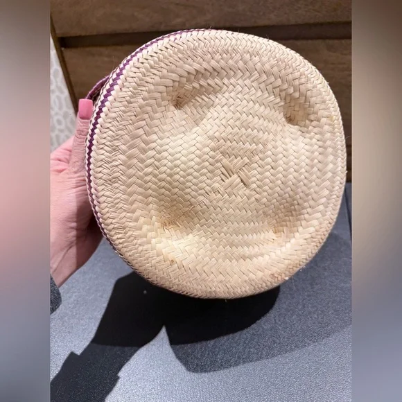 Mexican Handwoven Basket purple tortilla warmer storage bin decor - Picture 3 of 6